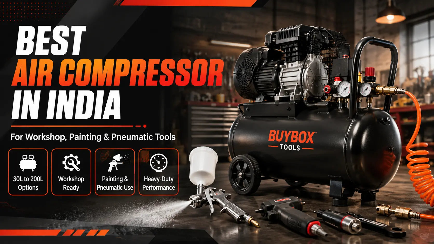Best Air Compressor in India for Workshop, Painting & Pneumatic Tools