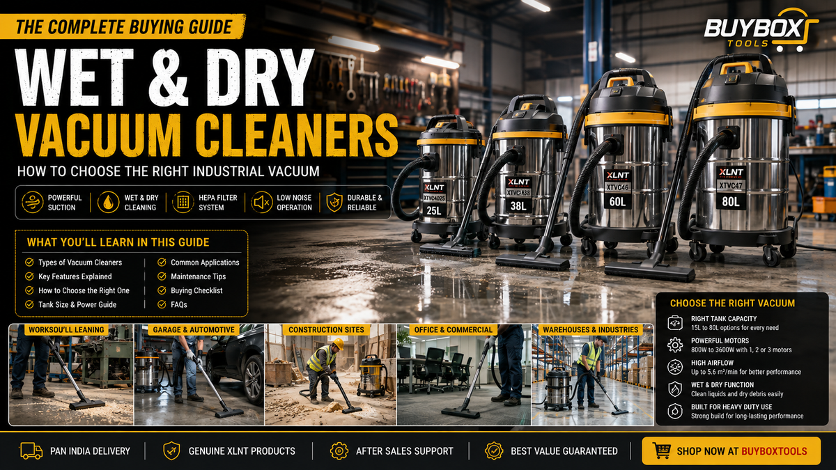 XLNT industrial wet and dry vacuum cleaner for workshop and commercial cleaning