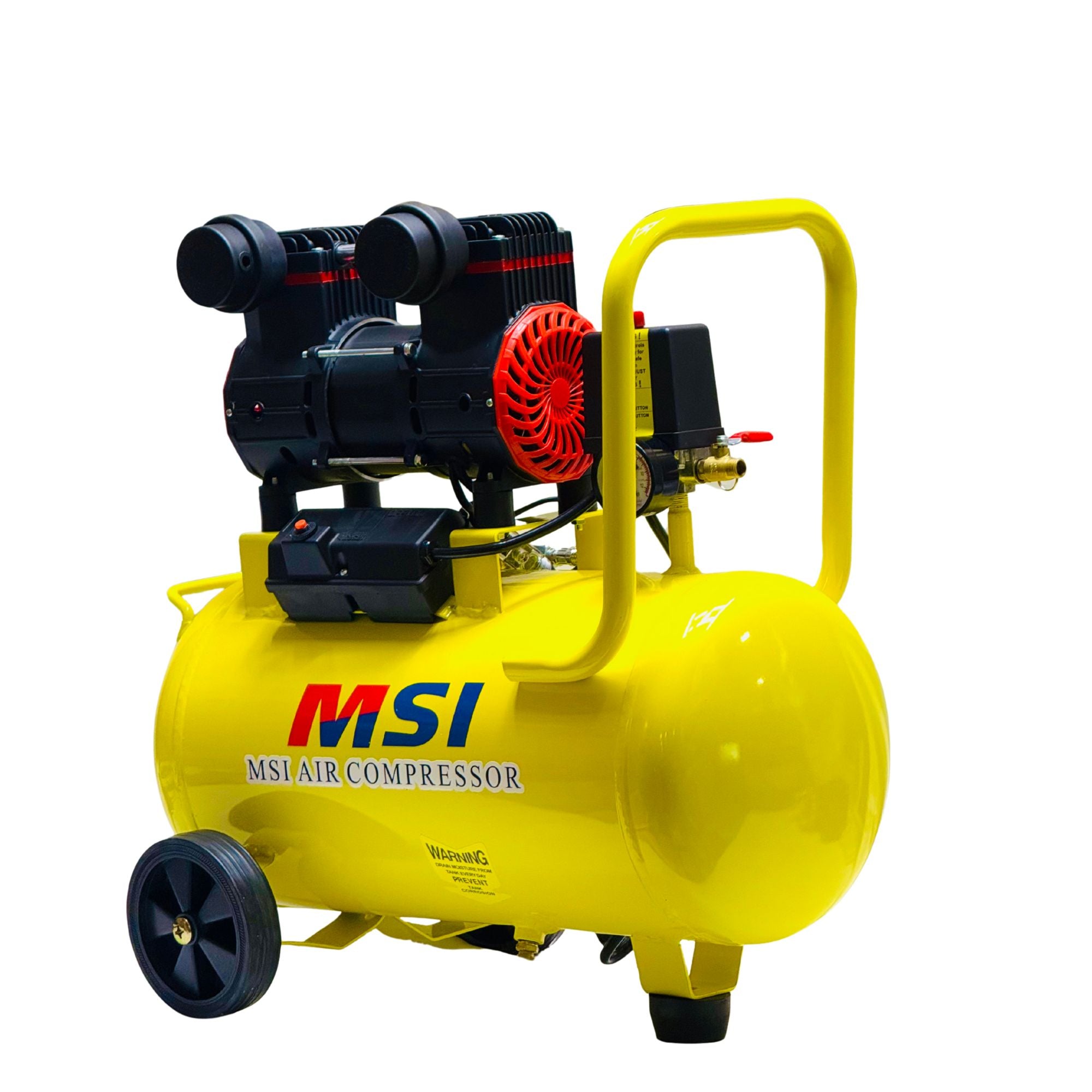 MSI 30L Oil Free Air Compressor OFC-30-1680 - Dual Hose 1680W Quiet Compressor for Workshop
