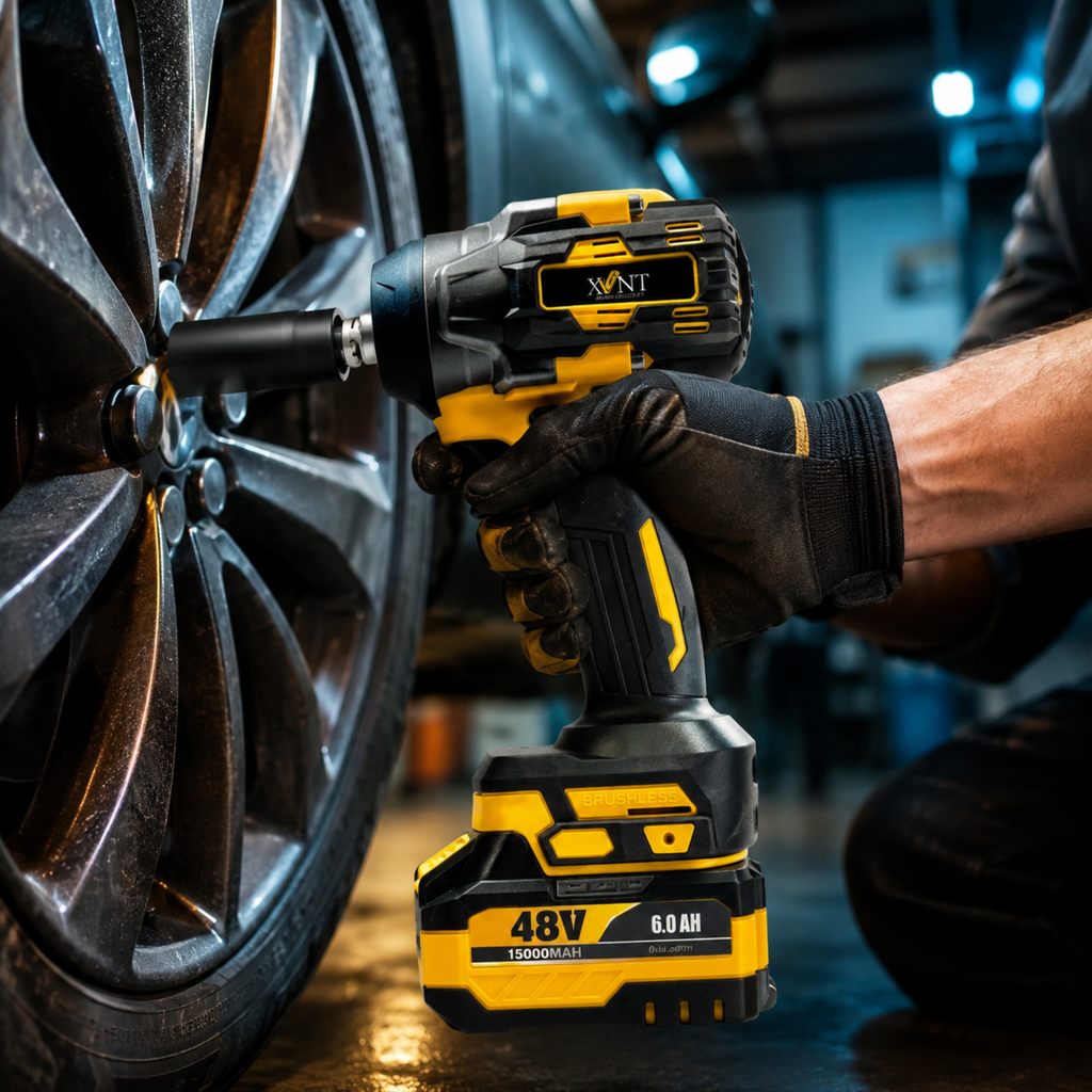 XLNT 48V Cordless Impact Wrench 650Nm Brushless – 4-in-1 Socket Wrench Screwdriver Drill Nut Driver | 1/2" Drive - XTCIWK216