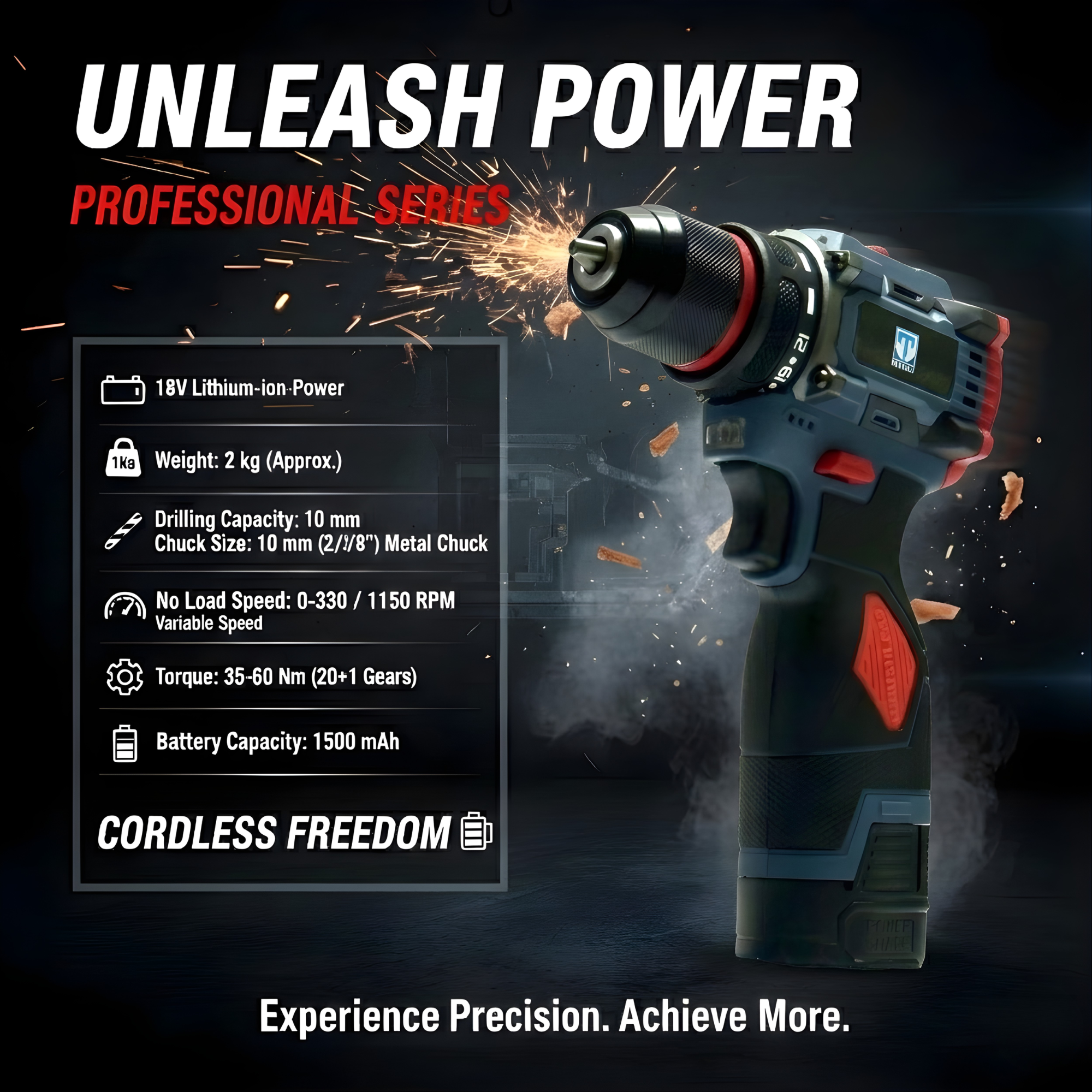 THOR 18V Brushless Cordless Drill Machine - THCD2516B