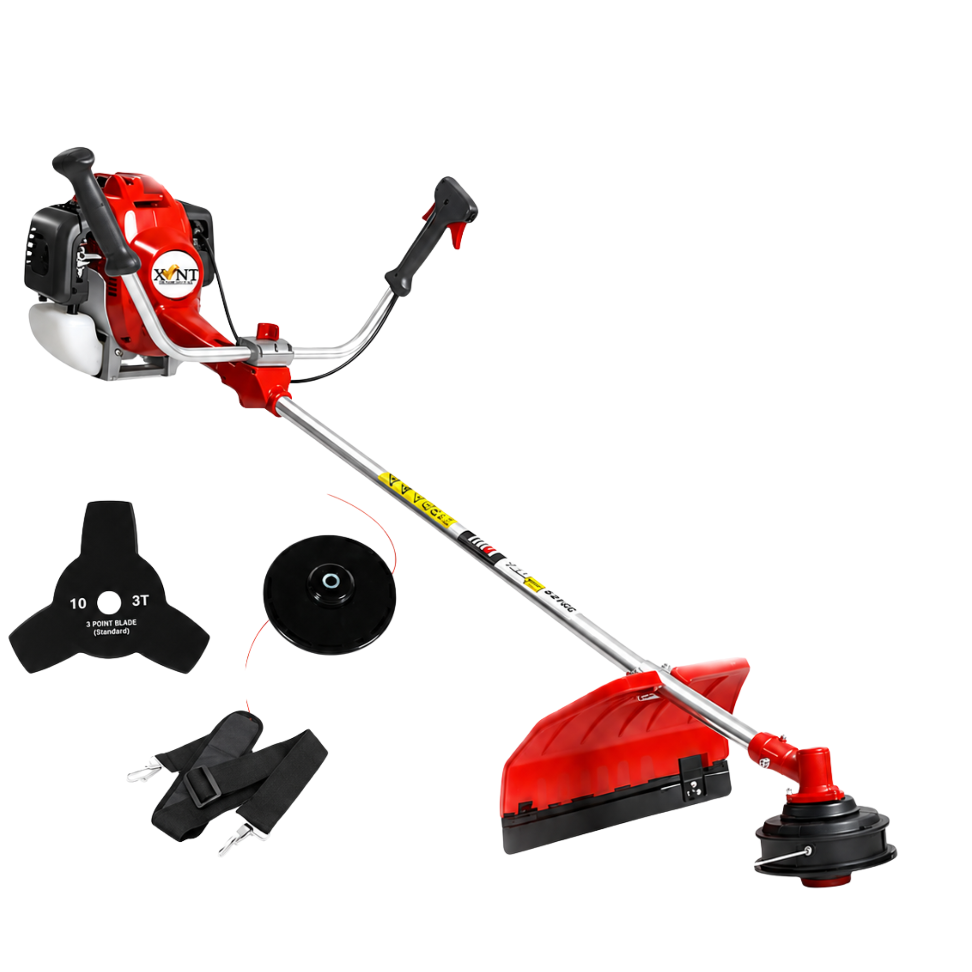 XLNT 52CC Petrol Brush Cutter for Grass Cutting, Weed Removal, Farm Maintenance and Agricultural Use – XTBC 15 (52)