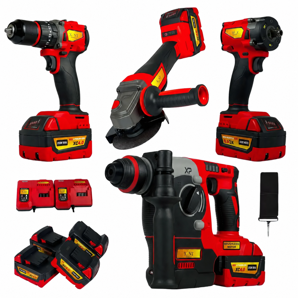 XLNT 4-Tool Cordless Power Combo 13mm XT4COM138