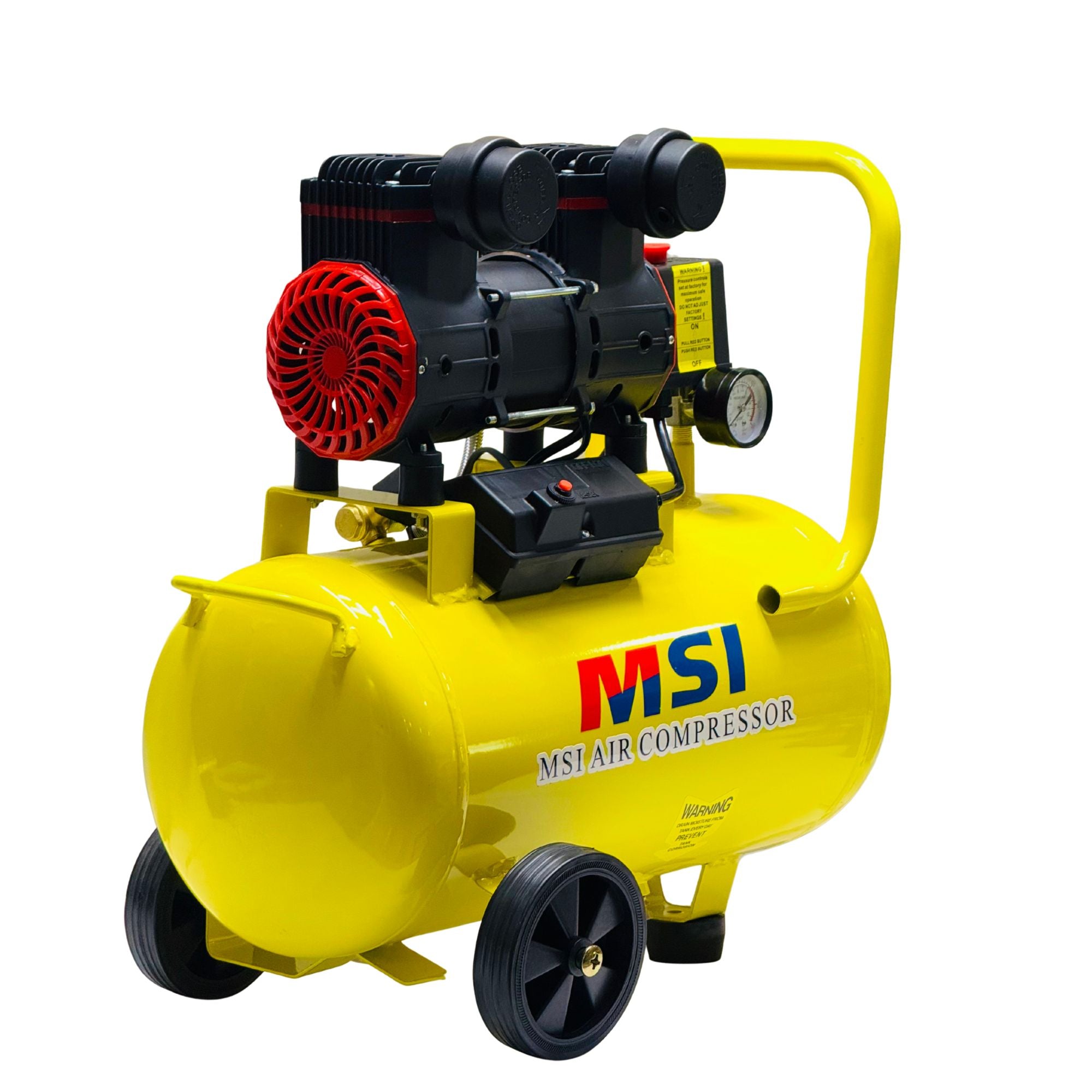 MSI 30L Oil Free Air Compressor OFC-30-1680 - Dual Hose 1680W Quiet Compressor for Workshop