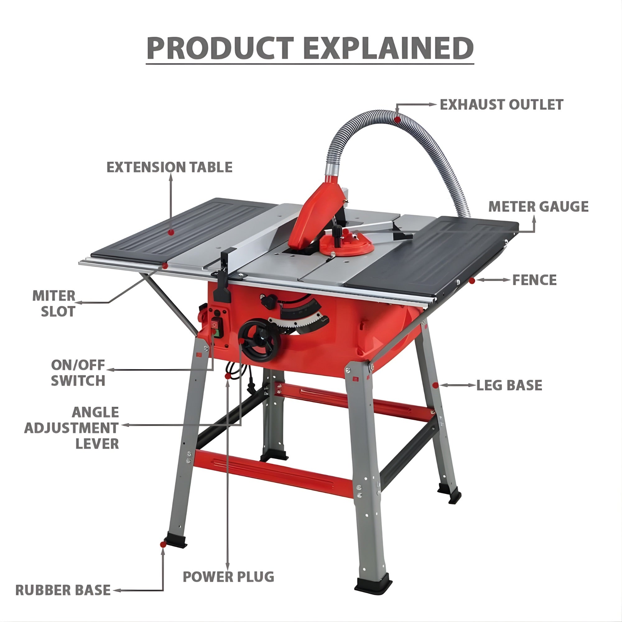 XLNT 2000W Mitre Saw 305A - Precision Angle Cutting Saw for Wood & Metal