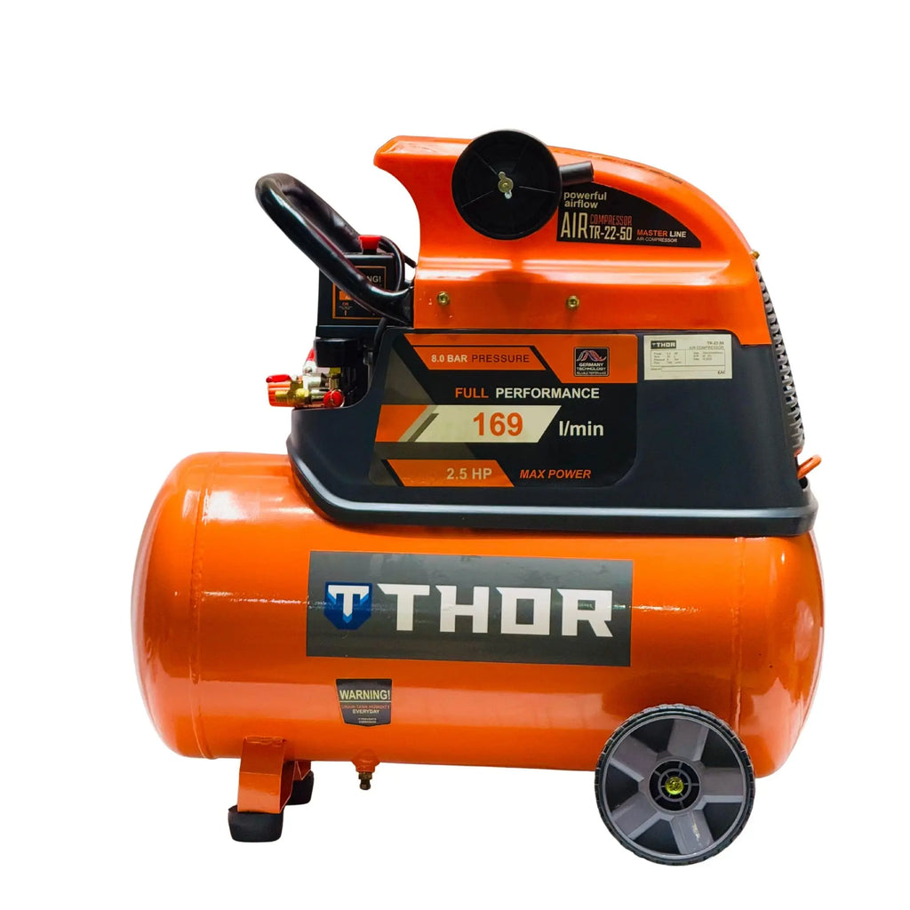 THOR 50L Oil Air Compressor TR22-50 - Heavy Duty Lubricated Compressor for Workshop THOR