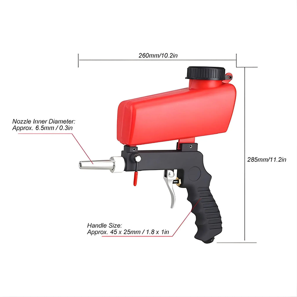 XLNT Sand Blaster Gun GFS - Compact Sandblasting Tool for Rust Removal & Surface Preparation XLNT
