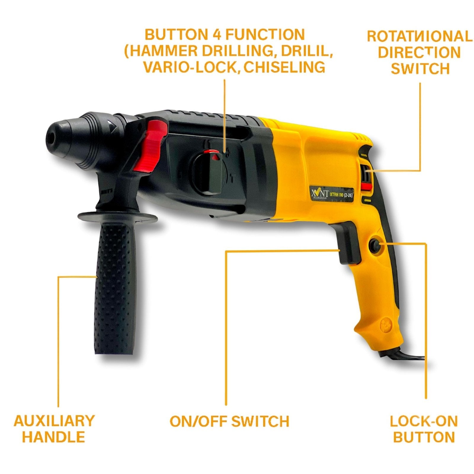 XLNT Electric Rotary Hammer 1500W - XTRH 110(2-26)