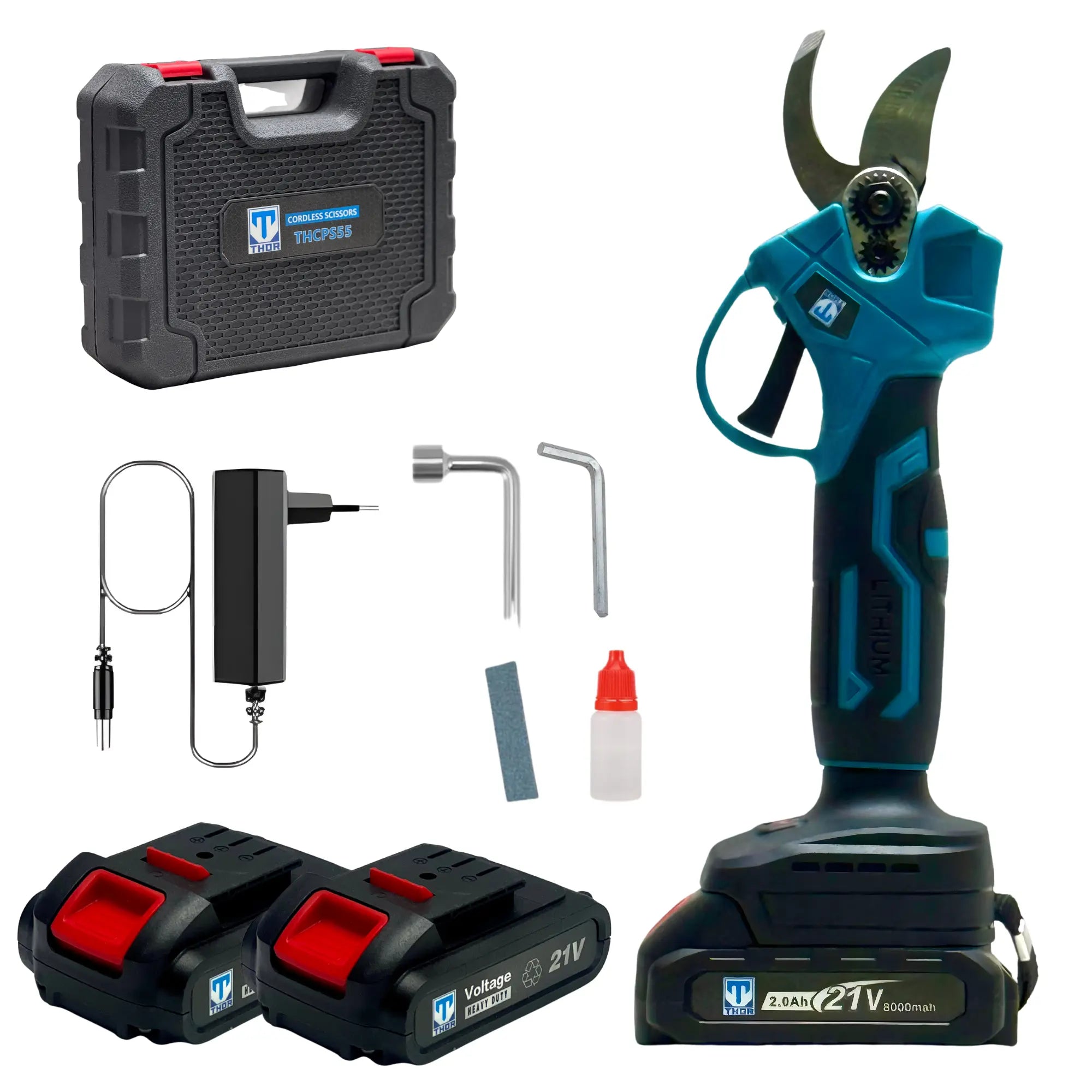 THOR 21V cordless mini chainsaw front view
