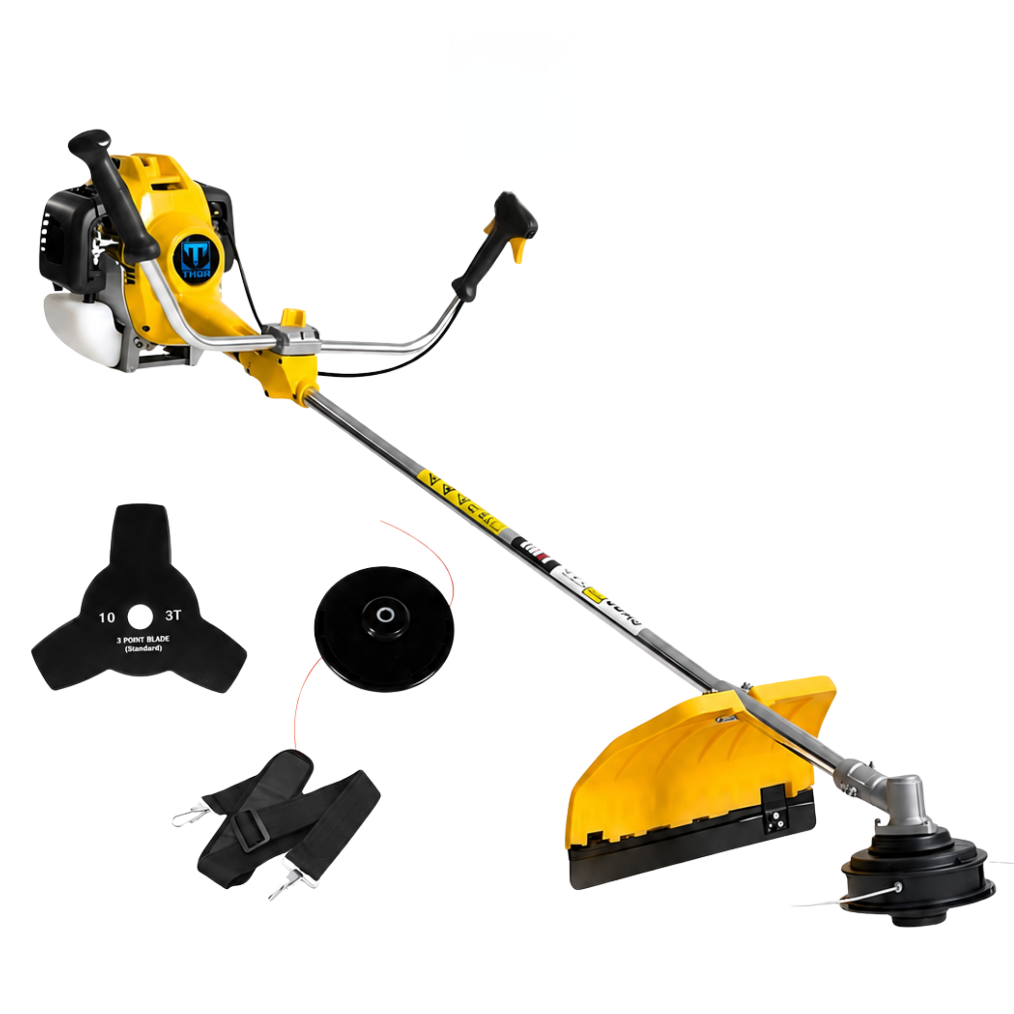 THOR 62CC 2-Stroke Brush Cutter TH-52 for Agriculture, Landscaping, Weed Cutting and Tough Outdoor Maintenance