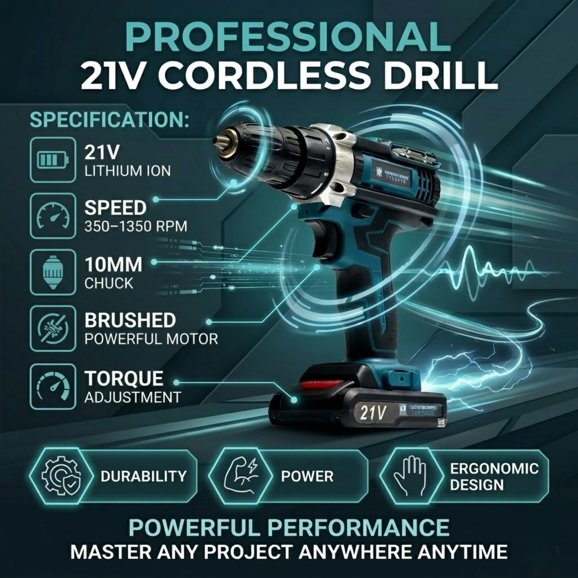 THOR 21v Cordless Drill For Home Use - THCDK53