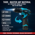 THOR 12V Cordless Drill Kit – THCDK27 THOR