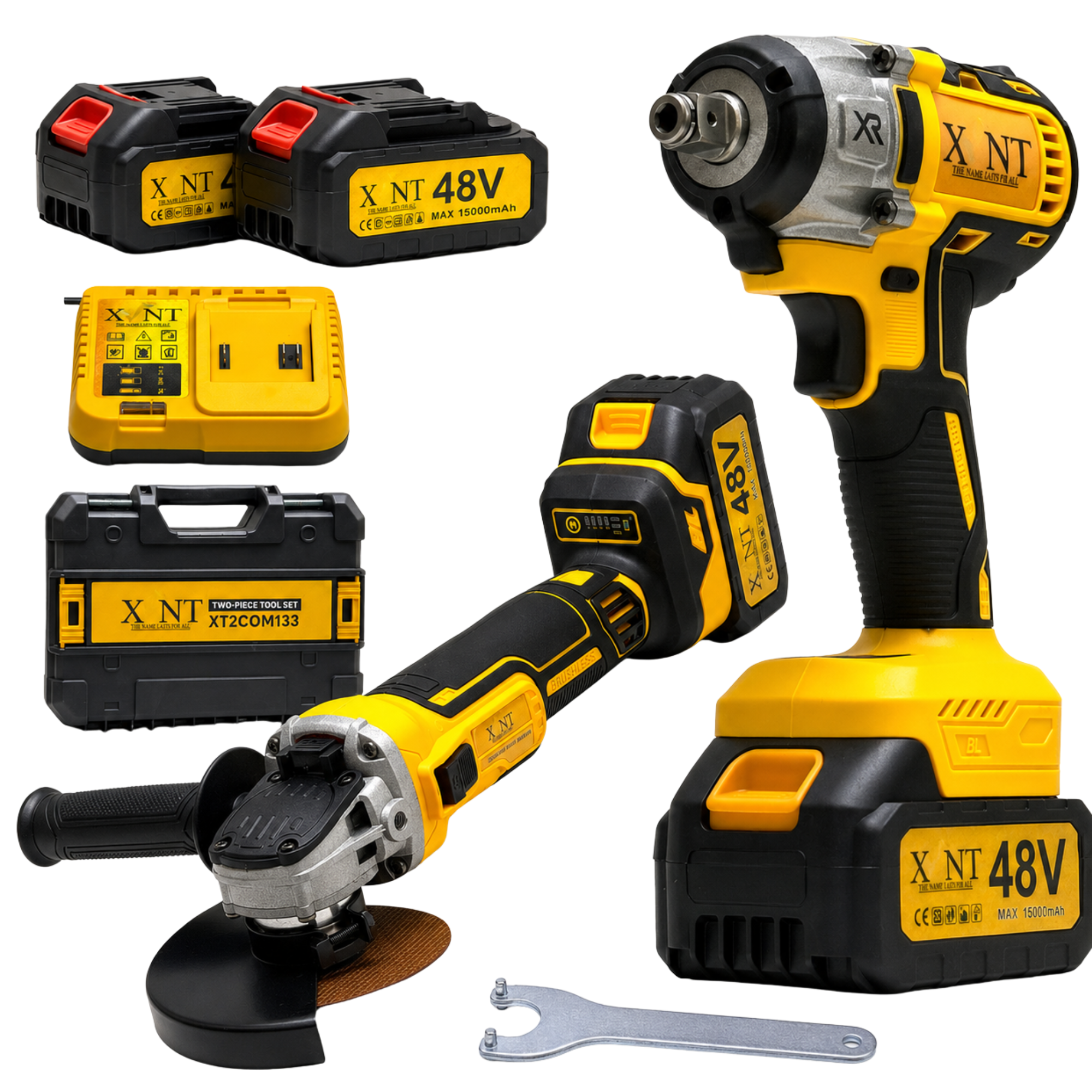 XLNT 2PCS Combo Kit Brushless Wrench & Angle Grinder – XT2COM133