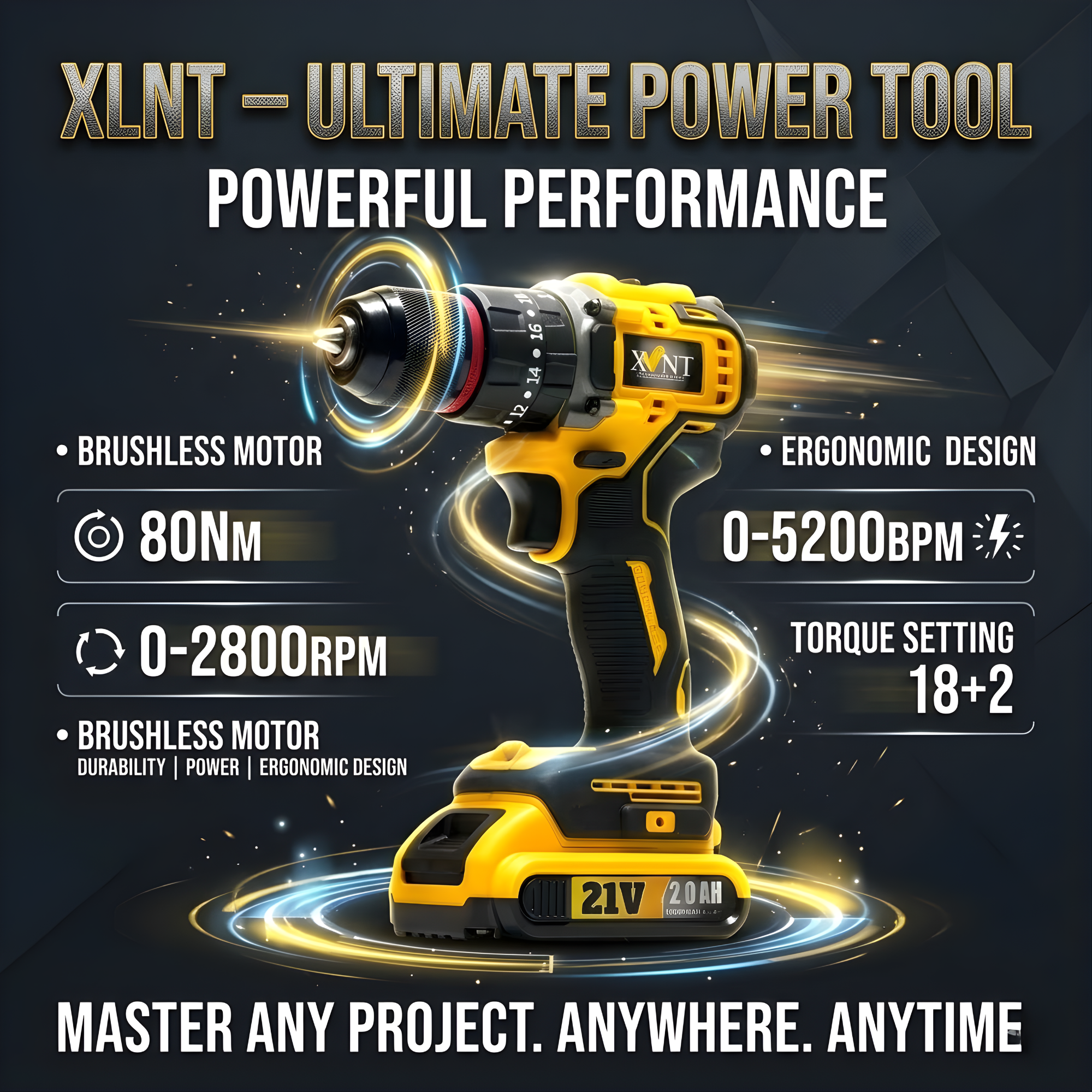 XLNT 21VV Cordless Drill Kit – XTCIDK214