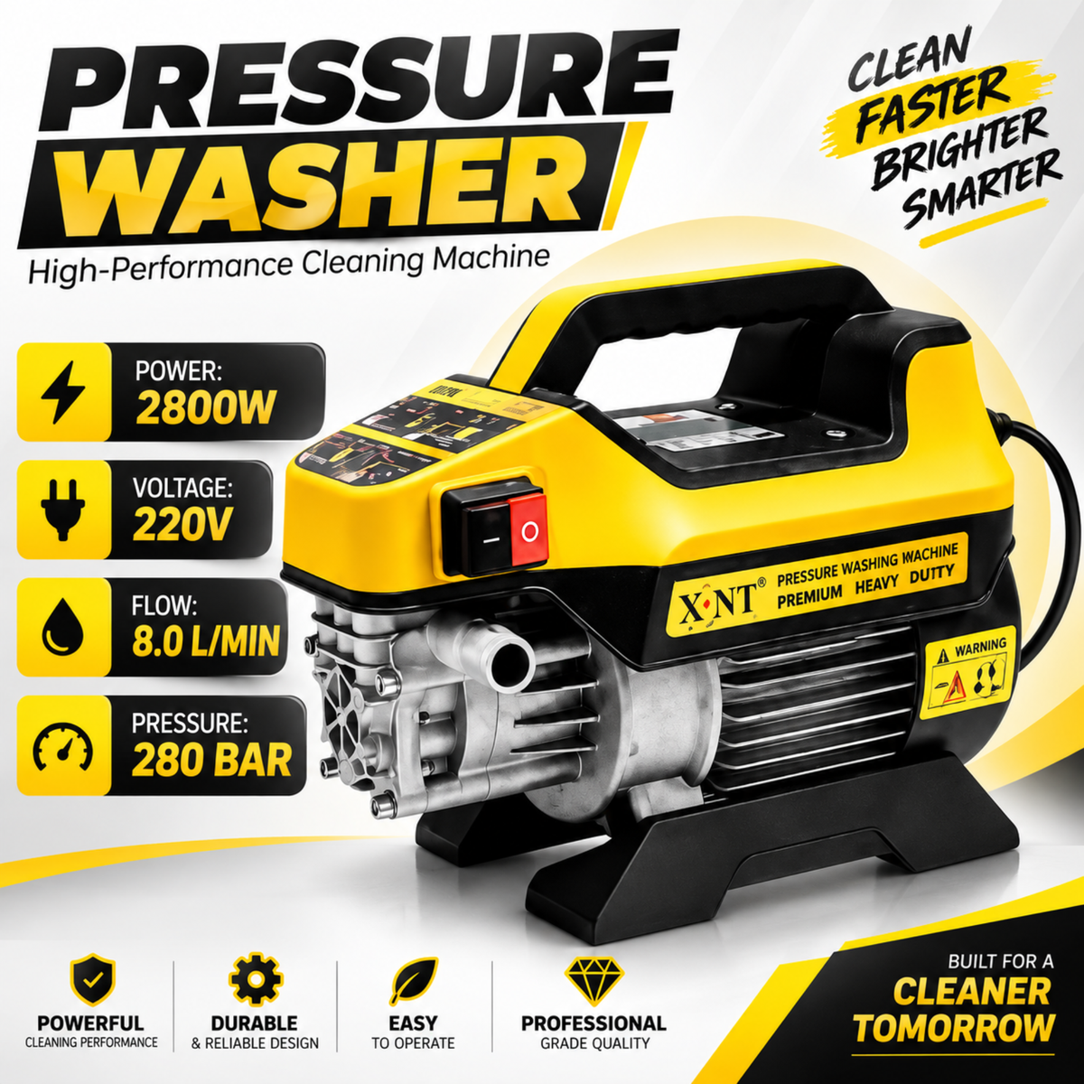 XLNT 2800W 280 Bar High Pressure Car Washer XTHPW19K2