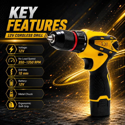 XLNT 12V Cordless Metal Chuck Drill Machine Tool Kit ‚Äö√Ñ√∂‚àö√ë‚àö¬® XTCDKMC284 XLNT