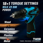 THOR 12V Cordless Drill Driver Kit - THCD 12 THOR