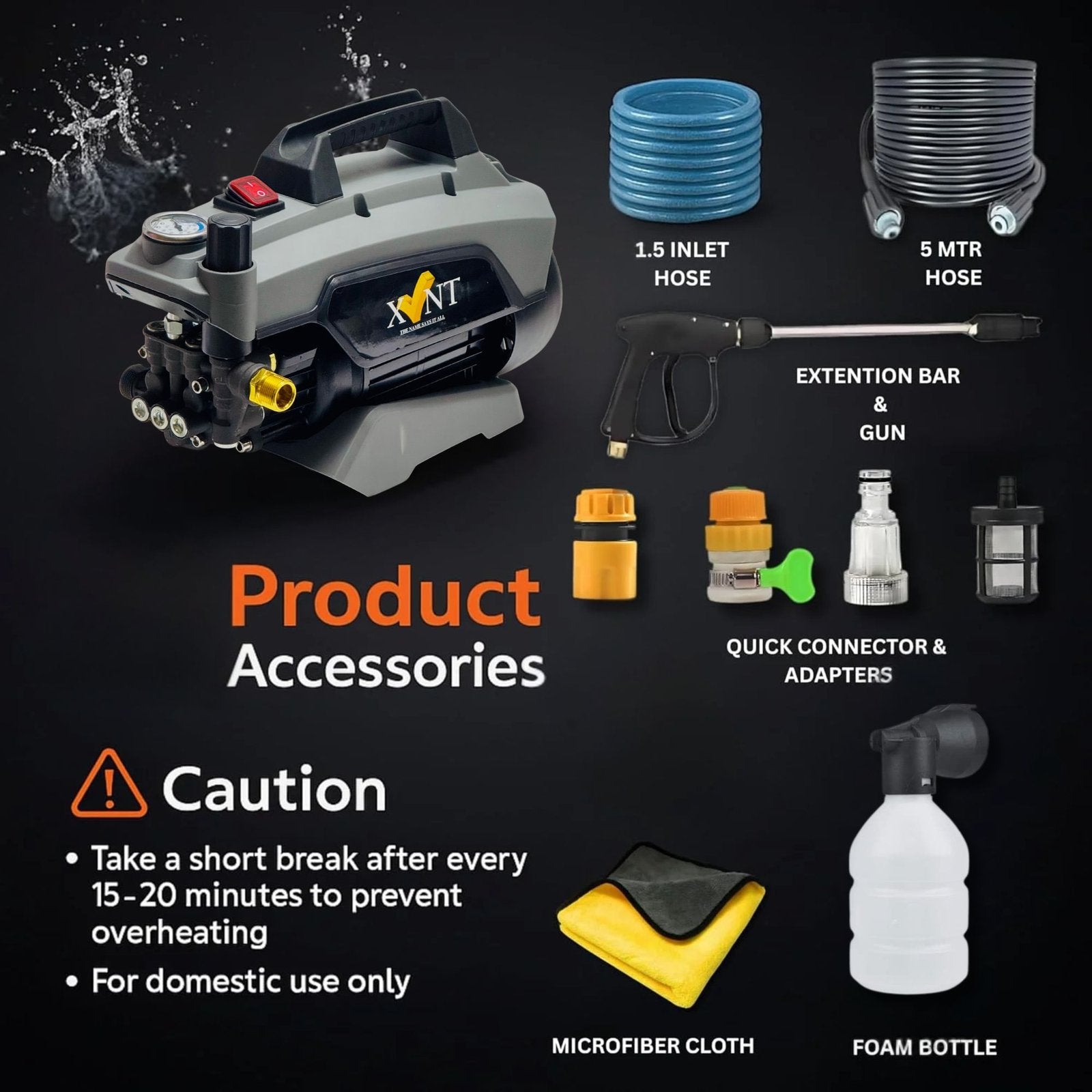 XLNT High Pressure Washer 2750W 270 Bar – XTHPW-180