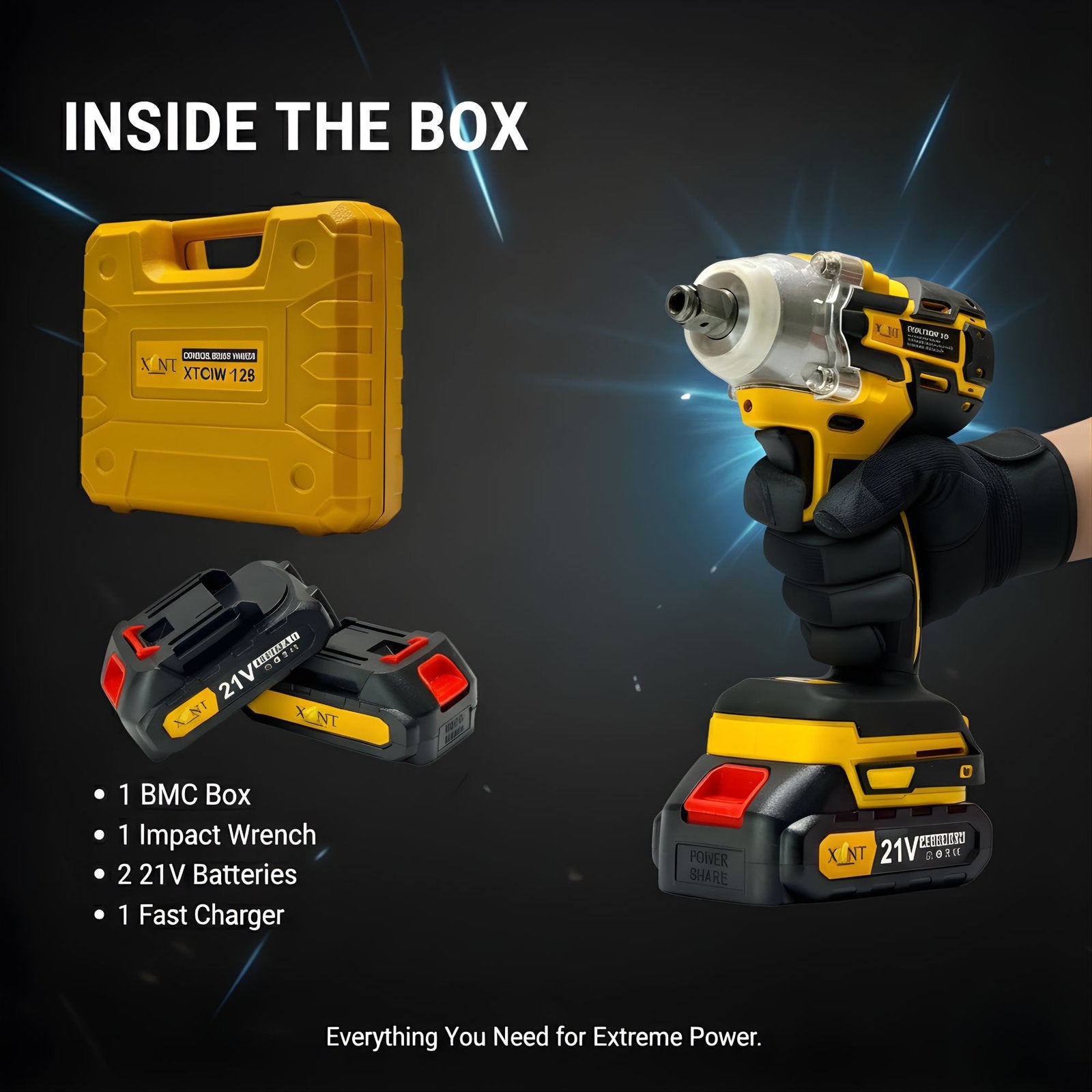 XLNT 21V Heavy Duty Impact Wrench 450Nm – XTCIW 128