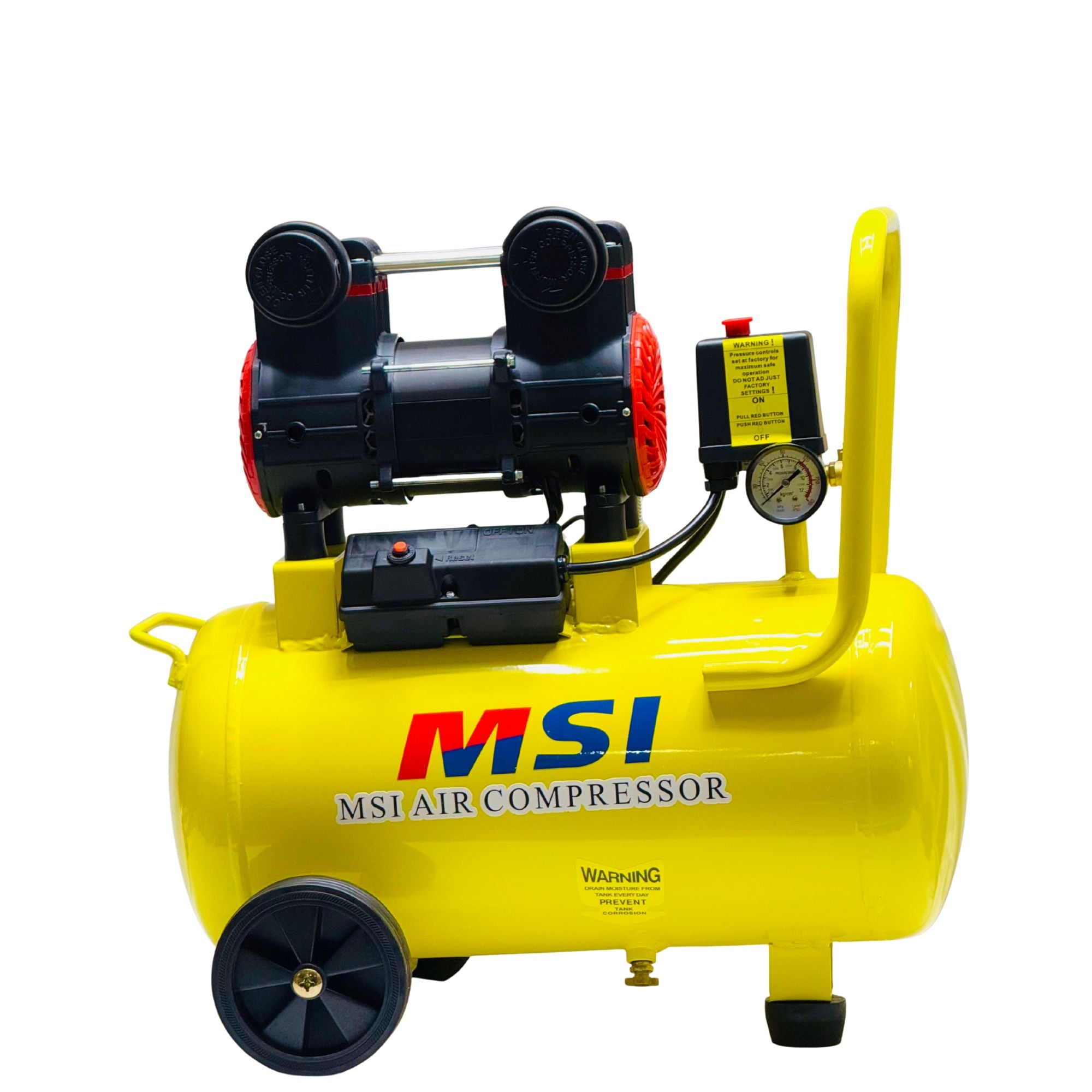 MSI 30L Oil Free Air Compressor OFC-30-1680 - Dual Hose 1680W Quiet Compressor for Workshop