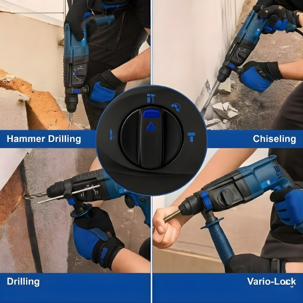 THOR 1500W Rotary Hammer Drill – 3-Mode SDS Hammer | 26mm Concrete Drilling & Chiseling - THRH22226