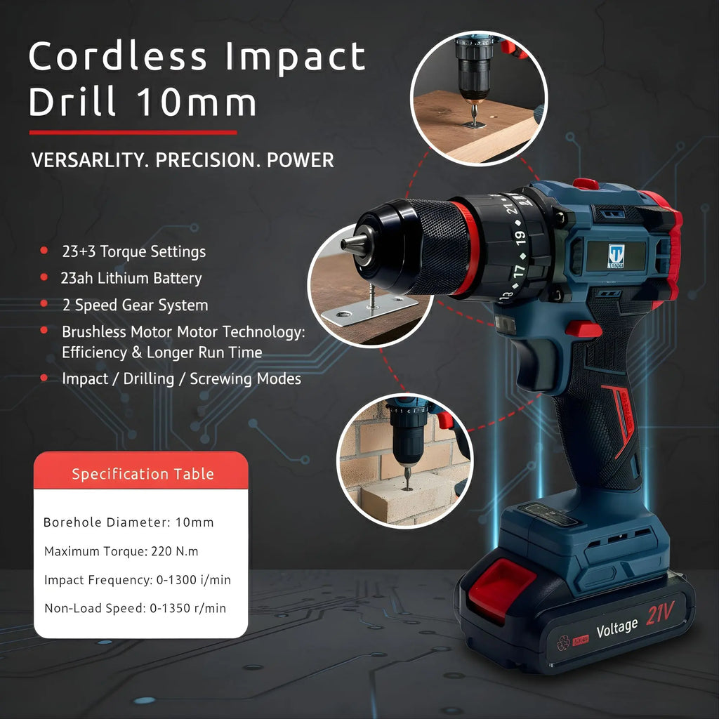 Thor 21V Cordless Impact Drill – THCIDK1502 THOR