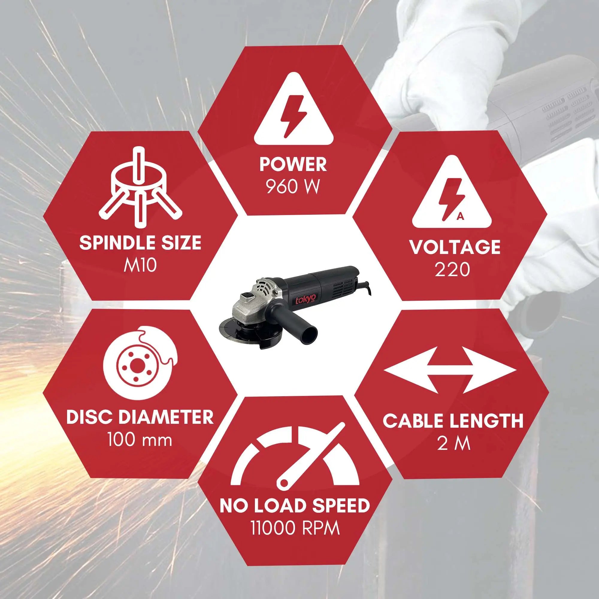 Tokyo Angle Grinder 960W 4 Inch – TK-100A TOKYO