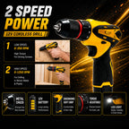 XLNT 12V Cordless Metal Chuck Drill Machine Tool Kit – XTCDKMC284 XLNT