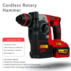 XLNT Cordless Drill Combo Kit 4-Tool Set | 13mm Drill, Angle Grinder, Impact Wrench, Rotary Hammer  XT4COM138 XLNT