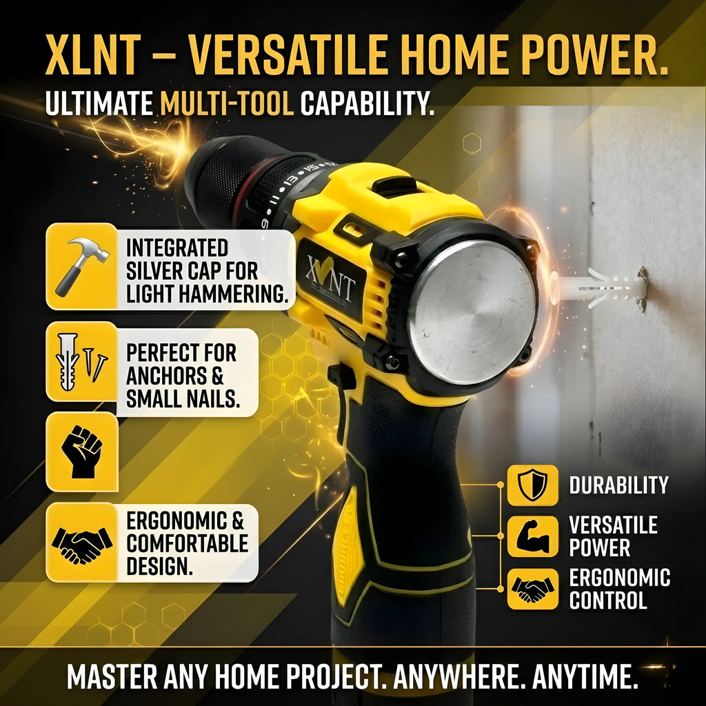XLNT 18V Brushless Cordless Drill Machine XTCDK7518 – High Torque Lithium-Ion Power Drill Driver Kit for Wood, Metal & Masonry XLNT
