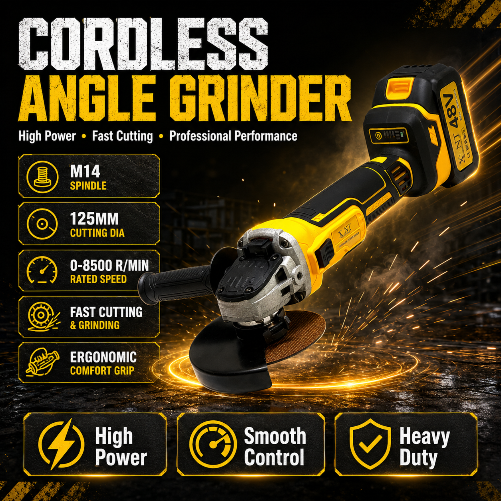 XLNT 2PCS Combo Kit Brushless Wrench & Angle Grinder – XT2COM133