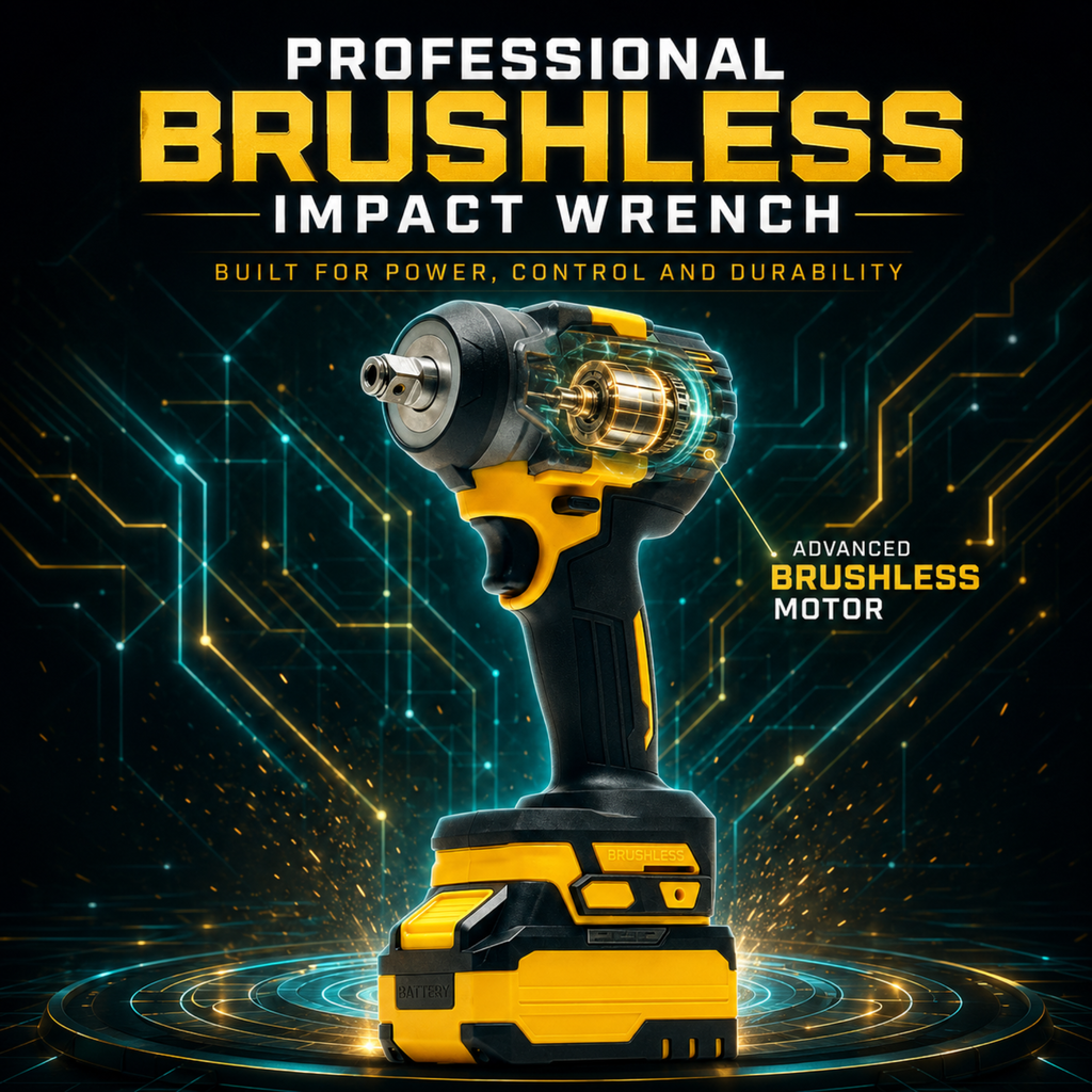 XLNT 48V Cordless Impact Wrench 650Nm Brushless – 4-in-1 Socket Wrench Screwdriver Drill Nut Driver | 1/2" Drive - XTCIWK216