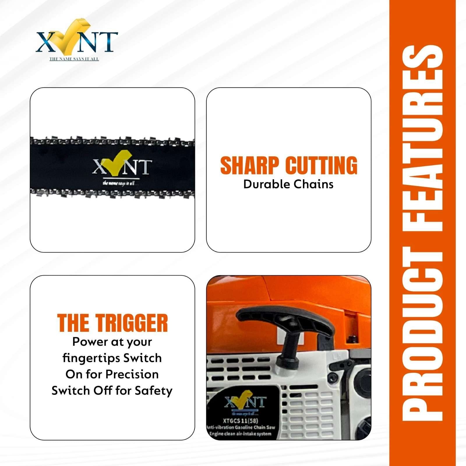 XLNT Gasoline Chainsaw 58CC 18" – XTGCS1158