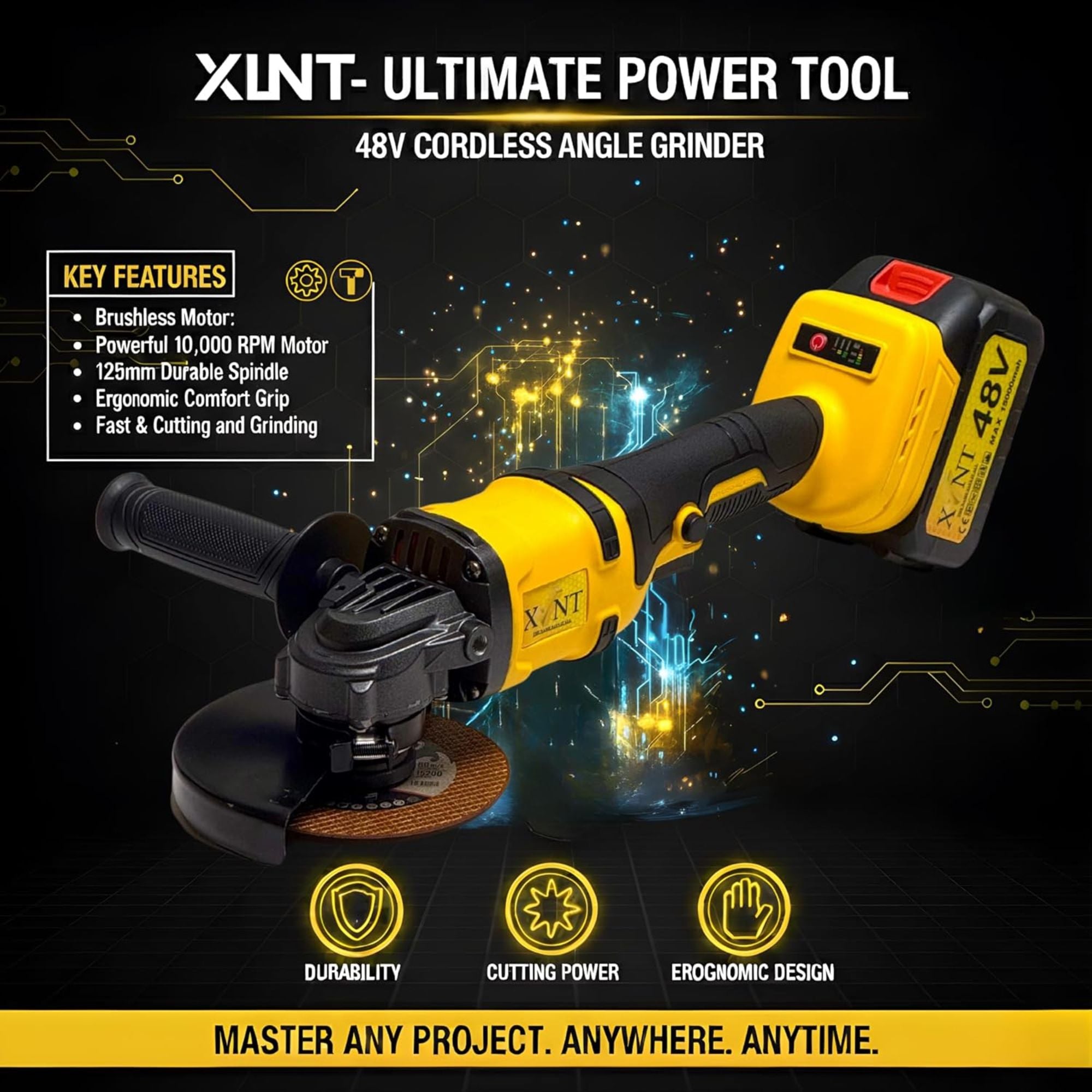 XLNT 2PCS Combo Kit Brushless Drill & Angle Grinder – XTCOM1372