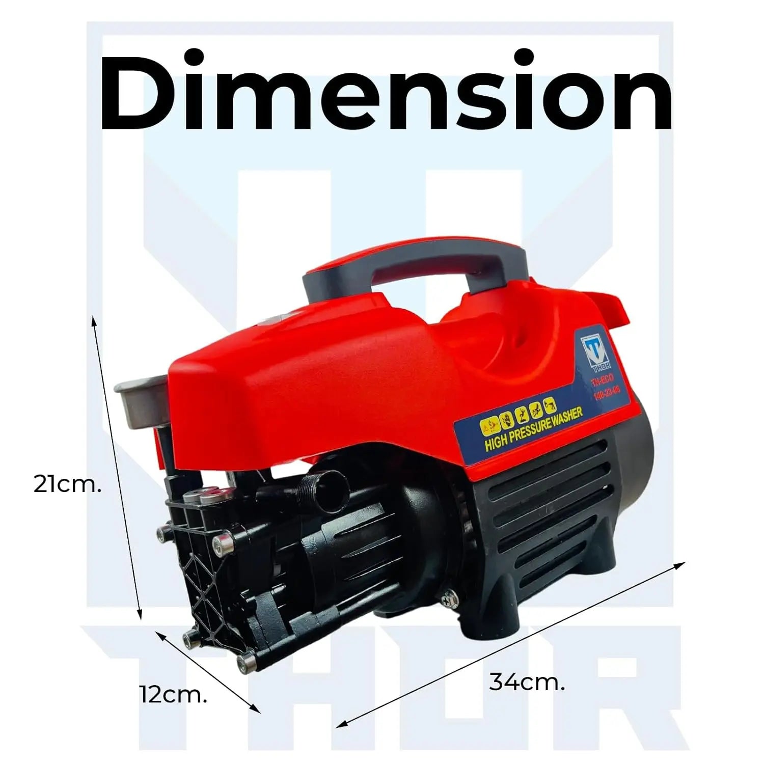 THOR High Pressure Washer THHPW 9 - 2200W Power Washer with Foam Bottle for Deep Cleaning THOR
