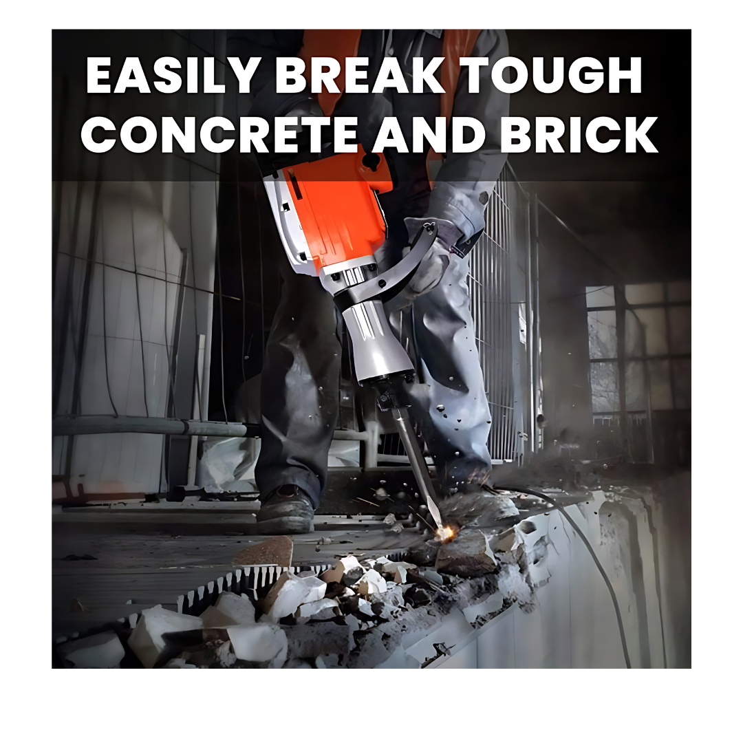 XLNT 1650W Electric Demolition Hammer PH65 - 15KG Heavy Duty Breaker for Concrete