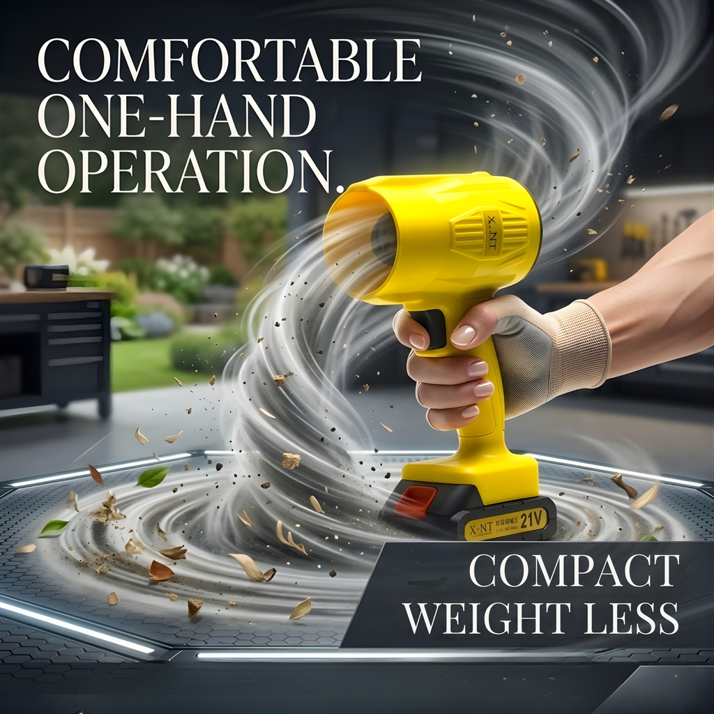 XLNT Cordless Blower 21V — Storm Machine XTCAD170, 2800RPM Battery Blower with 2 Lithium Batteries & Carry Case