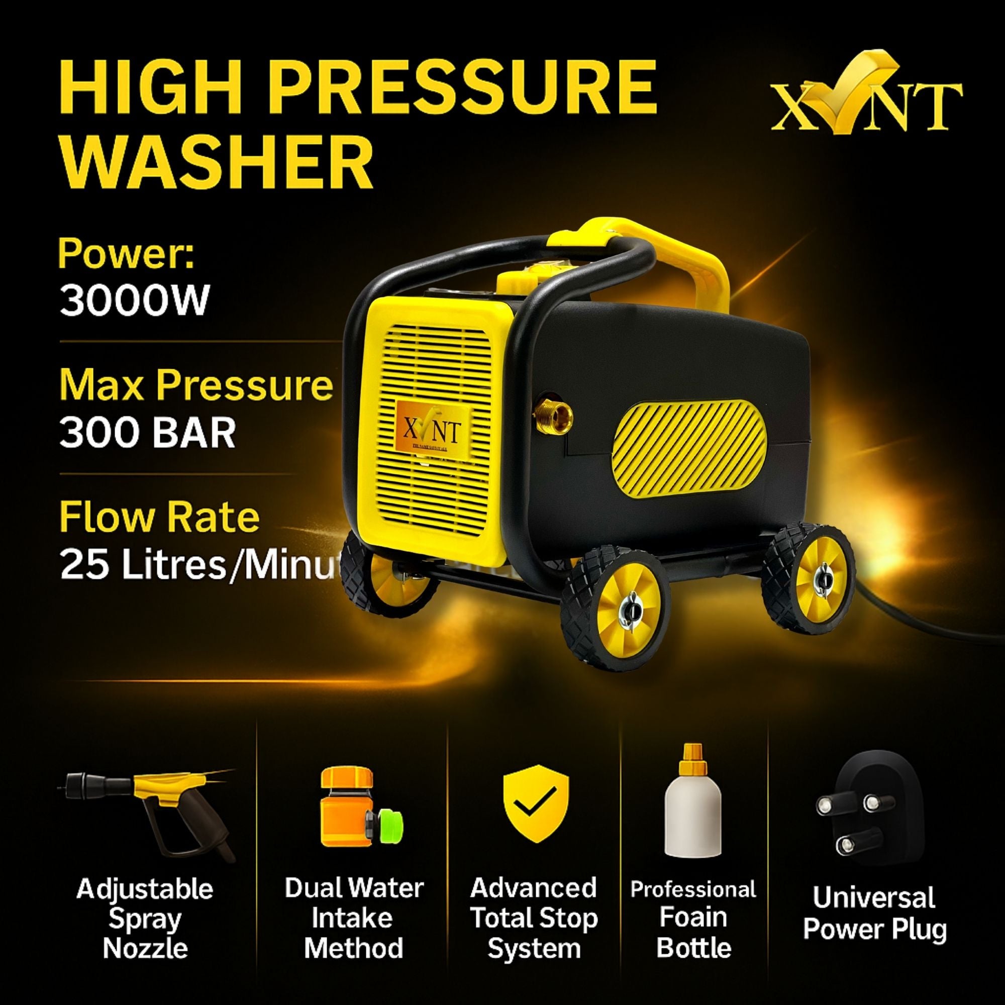 XLNT High Pressure Washer 3000W 300 BAR – XTHPW 34