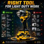 XLNT 48V Cordless Impact Wrench 650Nm Brushless – 4-in-1 Socket Wrench Screwdriver Drill Nut Driver | 1/2" Drive - XTCIWK216