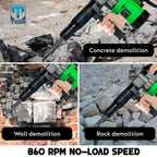 THOR 5KG Demolition Hammer THDH37 - 2000W Electric Breaker for Concrete Breaking & Demolition THOR