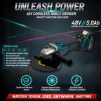 THOR THCOM184 48V Brushless Cordless 4-Piece Power Tool Combo Kit | Hammer Drill + Impact Wrench + Angle Grinder + Drill Driver | 3x 5.0Ah Batteries + Fast Charger + Accessories + BMC Case THOR