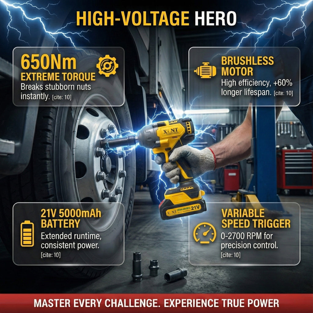 XLNT 21V Brushless Cordless Impact Wrench – XTCIWL136