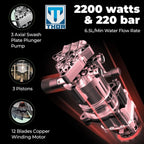 THOR High Pressure Washer THHPW 9 - 2200W Power Washer with Foam Bottle for Deep Cleaning THOR