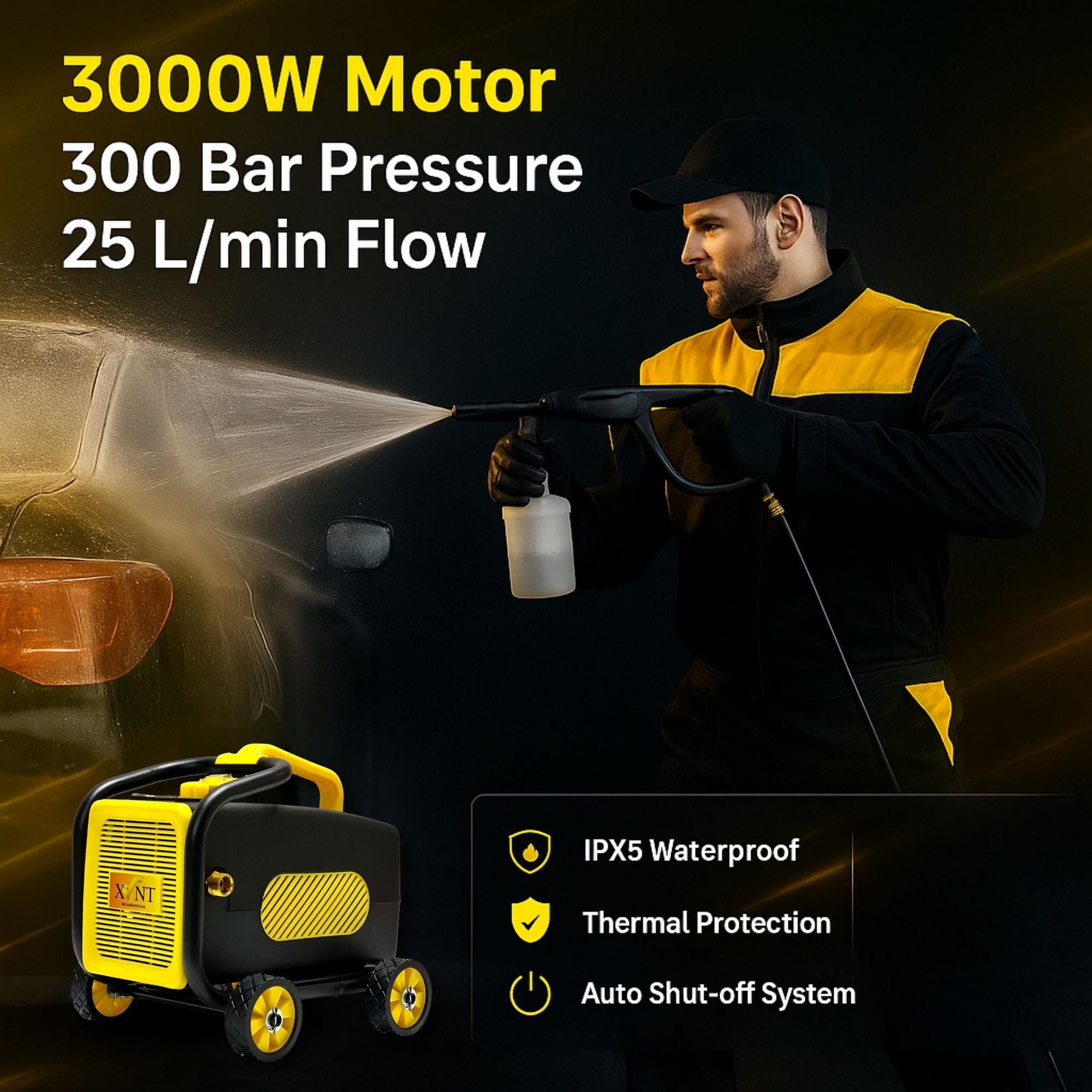 XLNT High Pressure Washer 3000W 300 BAR – XTHPW 34