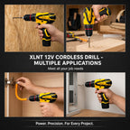 XLNT 12V Cordless Metal Chuck Drill Machine Tool Kit – XTCDKMC284 XLNT