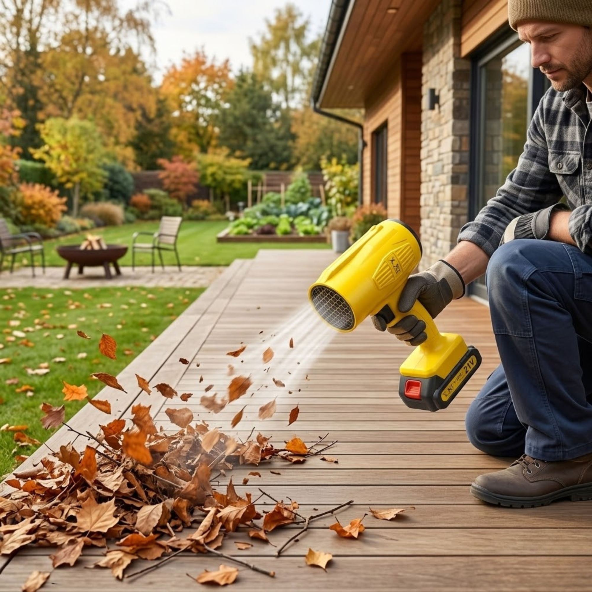 XLNT Cordless Blower 21V — Storm Machine XTCAD170, 2800RPM Battery Blower with 2 Lithium Batteries & Carry Case