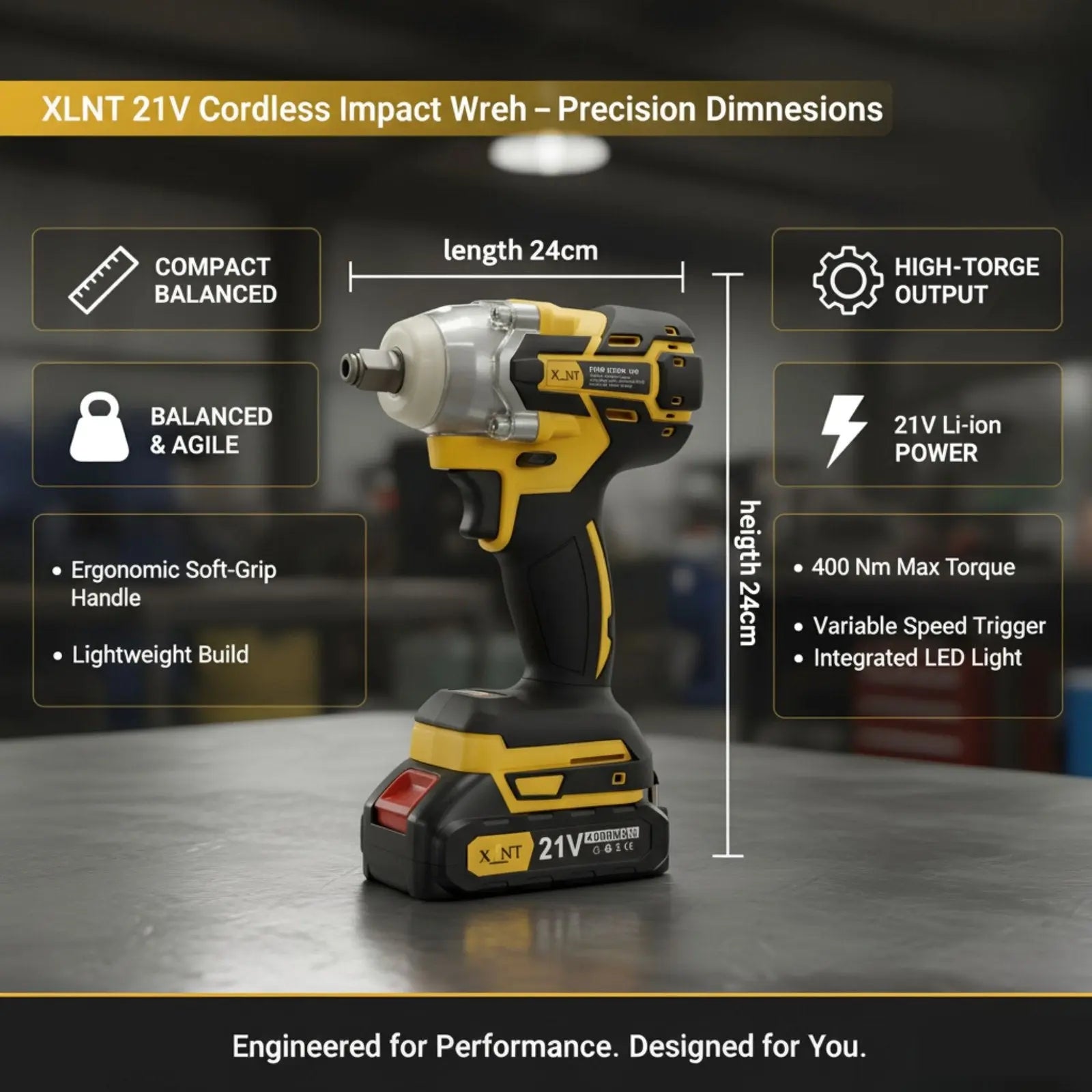 XLNT 21V Heavy Duty Impact Wrench 450Nm – XTCIW 128 XLNT
