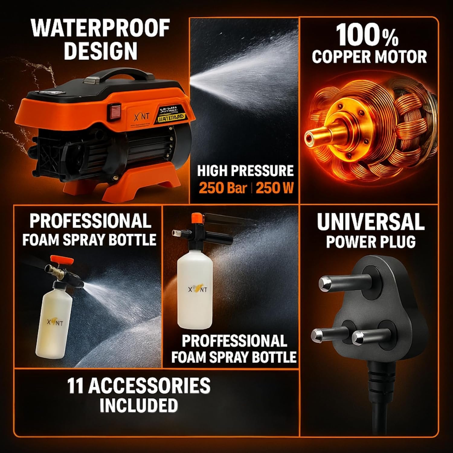 XLNT S5 High Pressure Washer Machine 2500W Motor – XTHPW 30