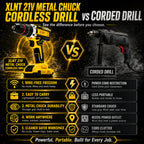 XLNT cordless drill with torque adjustment control
