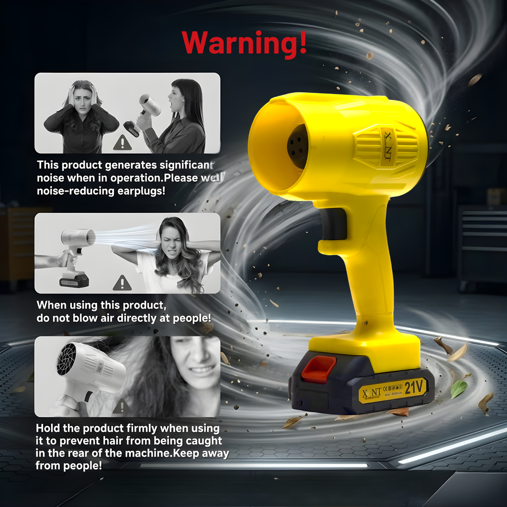 XLNT Cordless Blower 21V — Storm Machine XTCAD170, 2800RPM Battery Blower with 2 Lithium Batteries & Carry Case